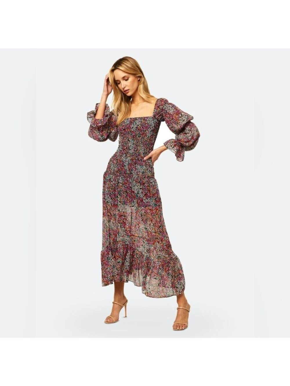 NWT Misa Los Angeles Rashida Smocked Floral Maxi Dress Nazirah Boho Whimsigoth - Picture 16 of 16